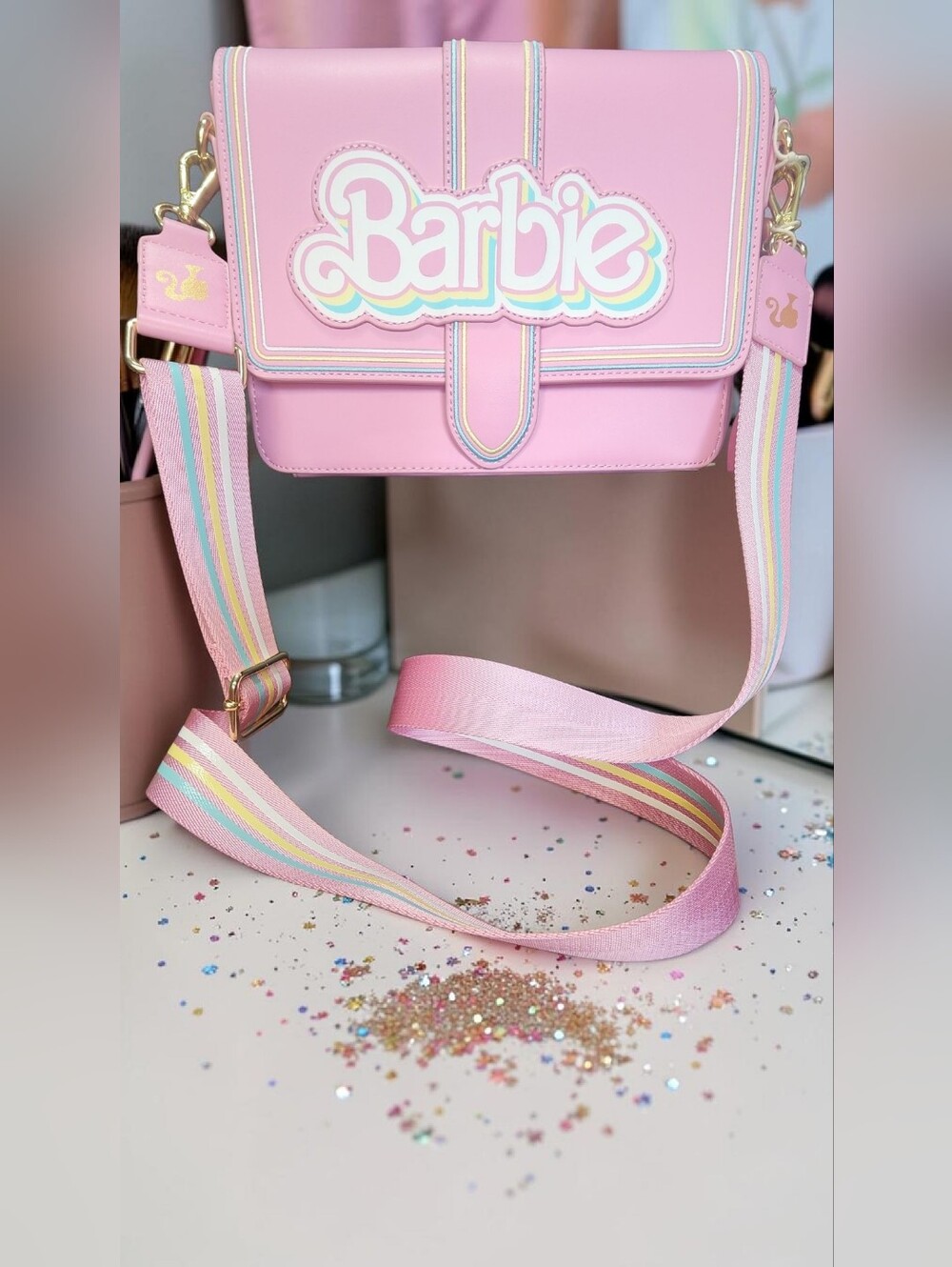 Loungefly Barbie 65th Anniversary Logo Crossbody Bag NWOT
